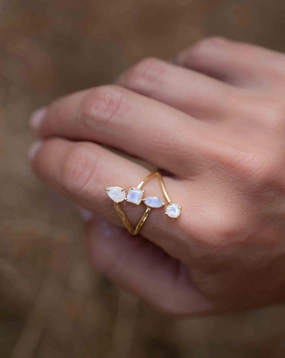 Moonstone Ring ~ 18k Gold Plated ~ MR305