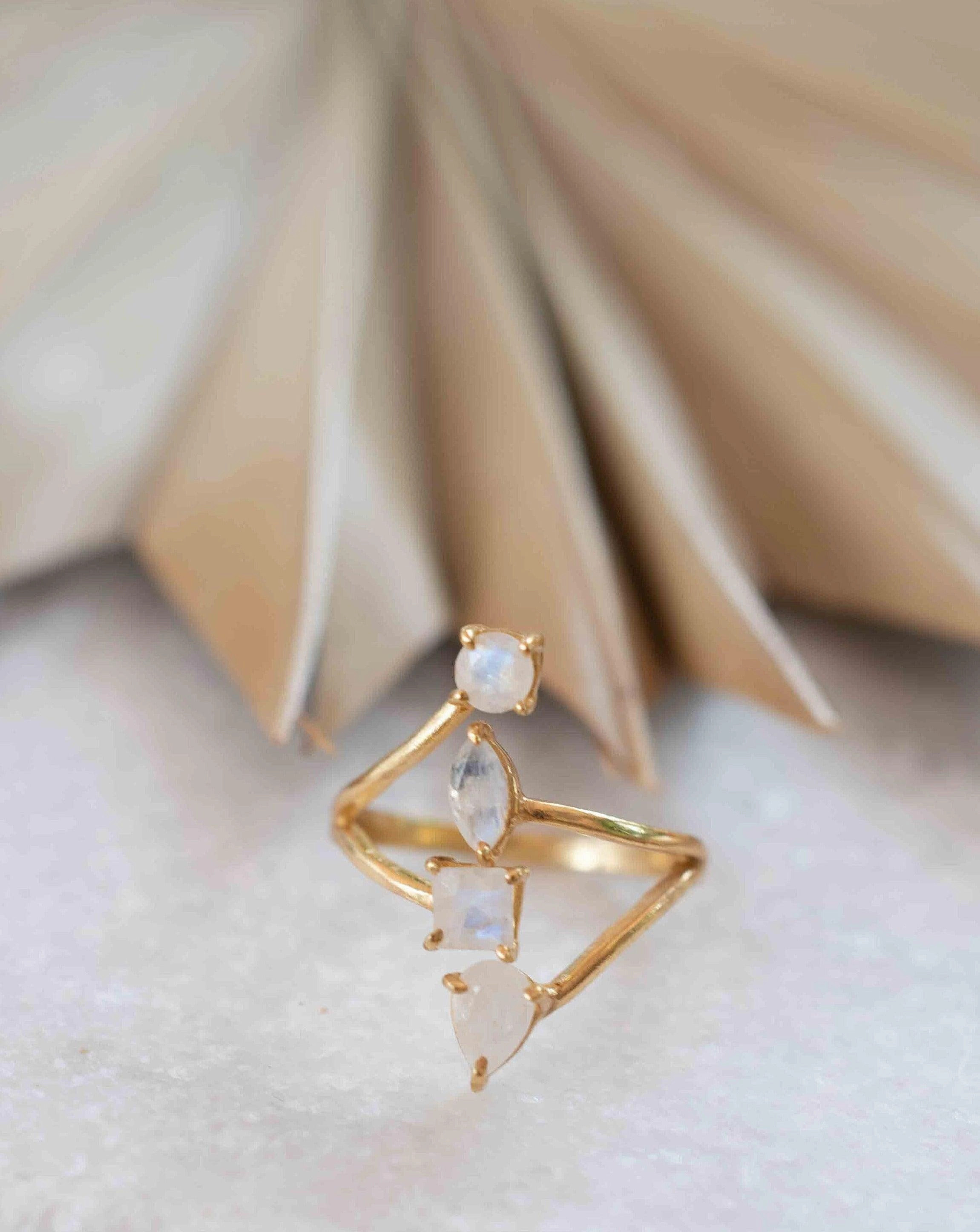 Moonstone Ring ~ 18k Gold Plated ~ MR305