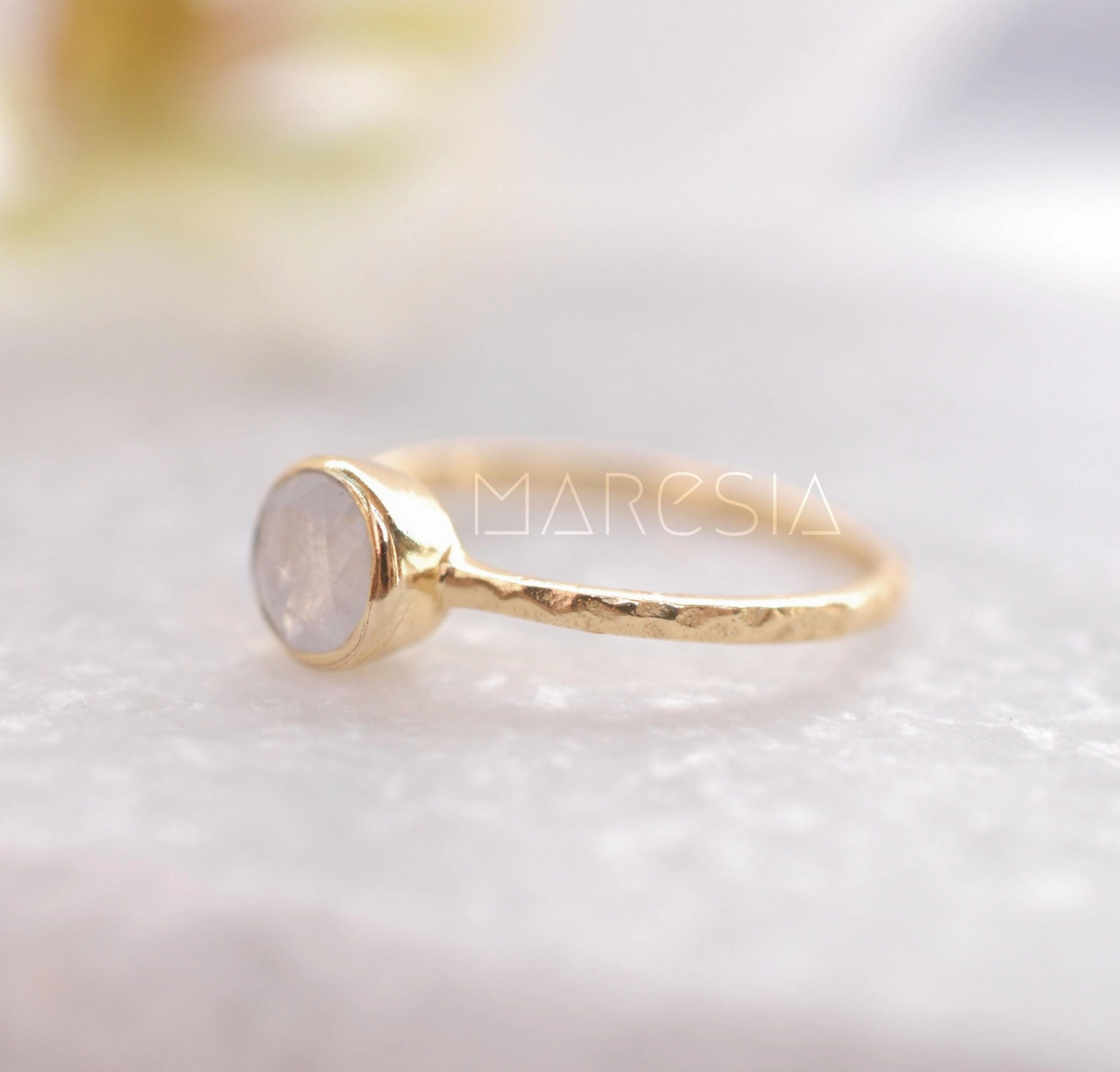 Moonstone Ring ~ 18k Gold Plated ~MR101A