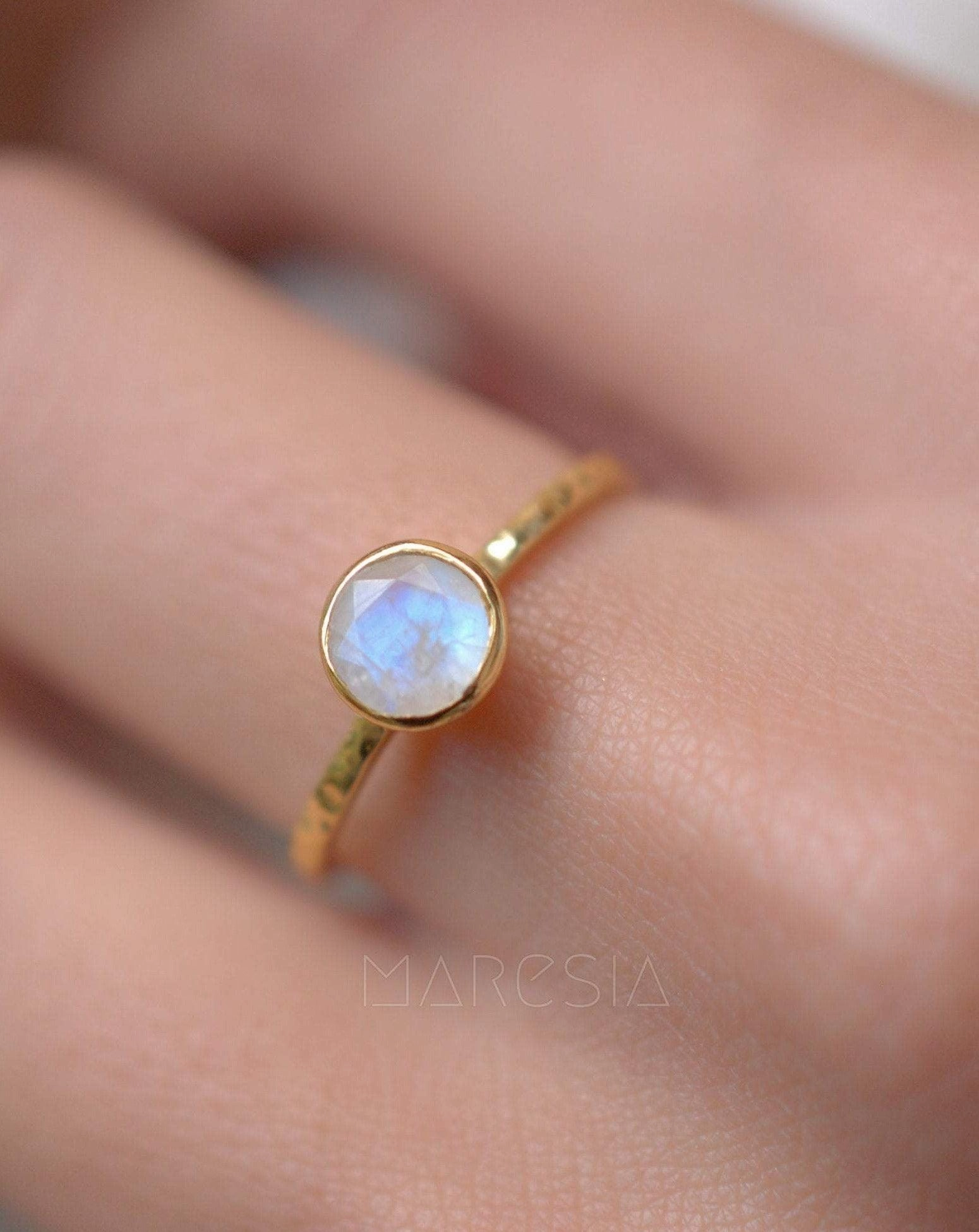 Moonstone Ring ~ 18k Gold Plated ~MR101A