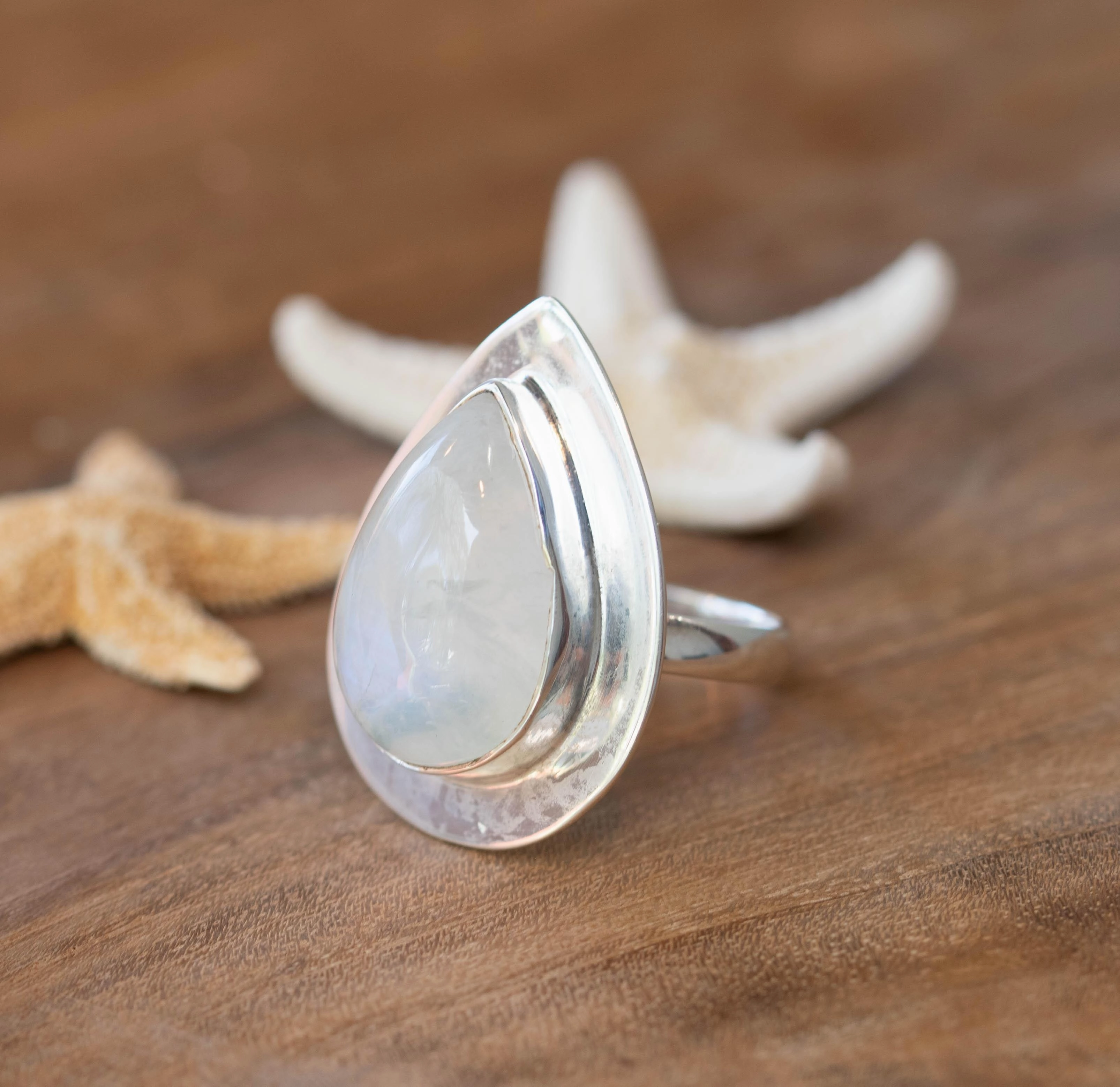 Moonstone Ring ~ Sterling Silver 925 ~ MR108B