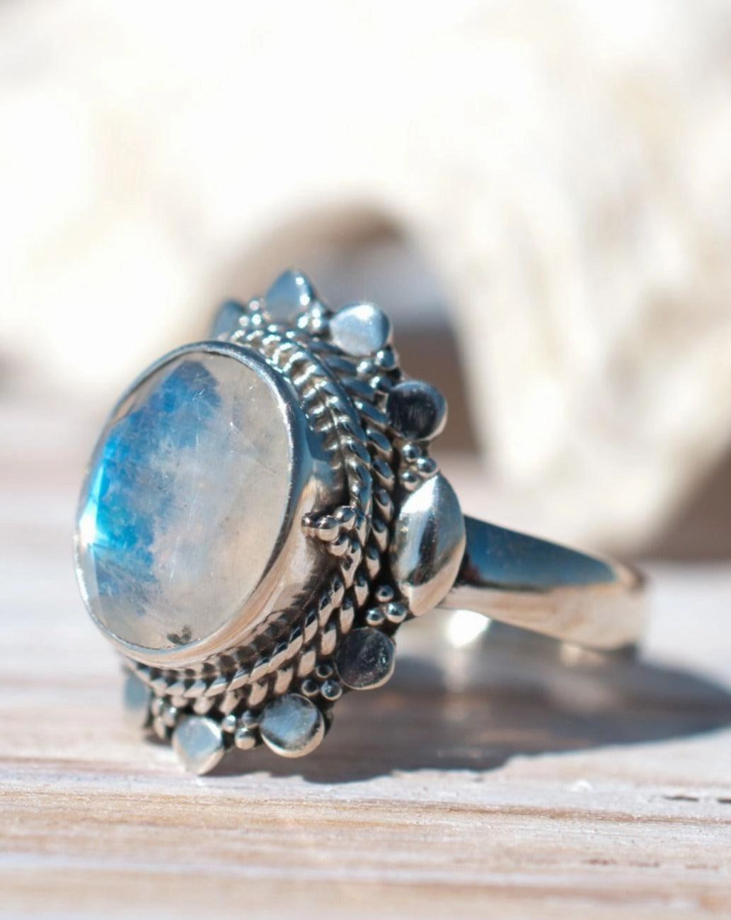 Moonstone Ring ~ Sterling Silver 925 ~ MR175