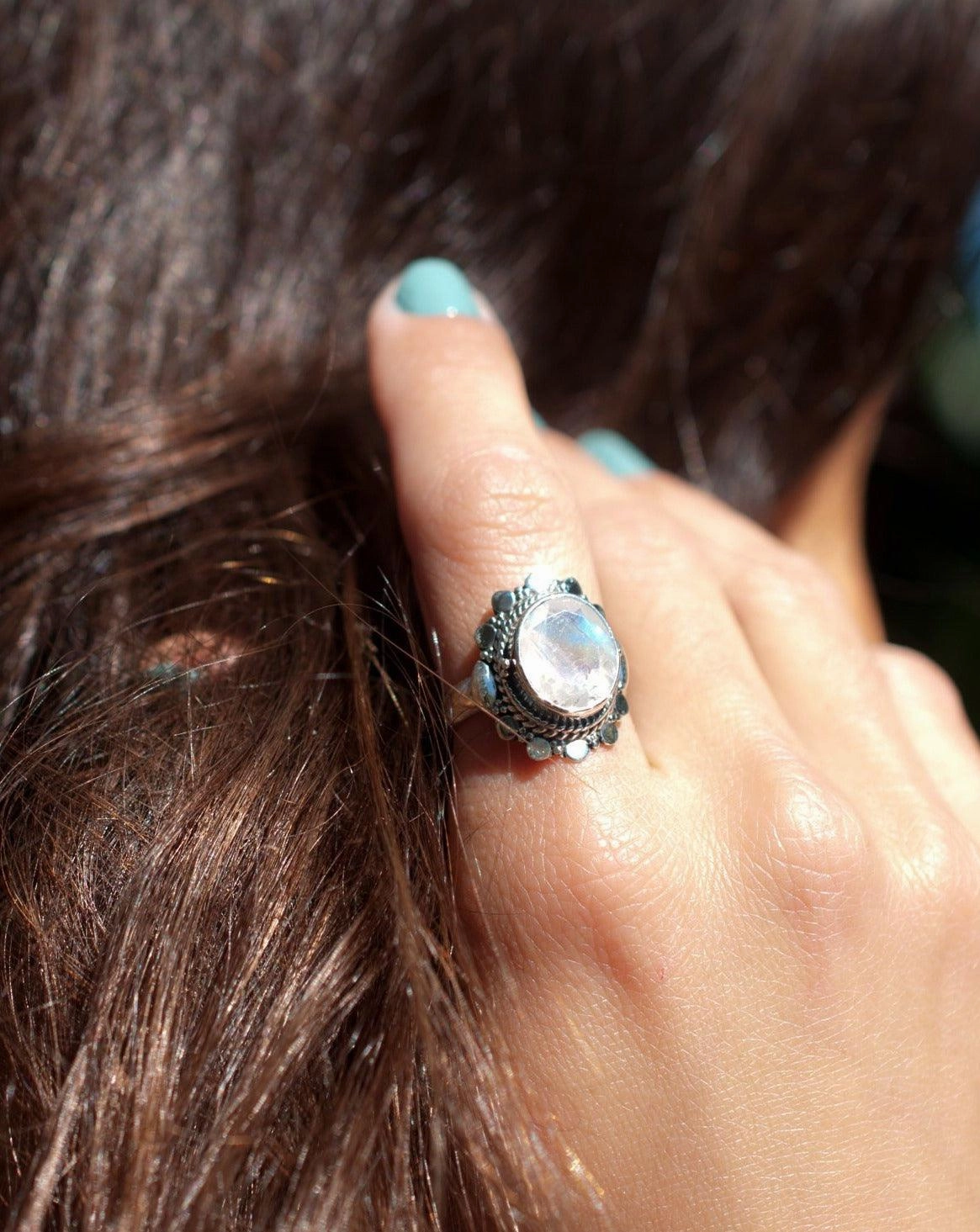 Moonstone Ring ~ Sterling Silver 925 ~ MR175