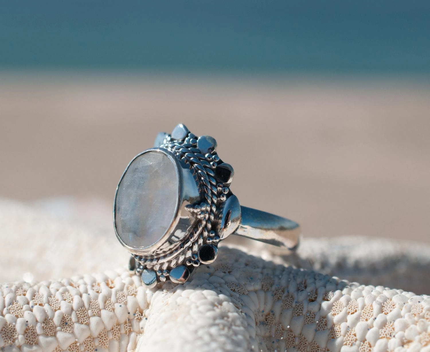 Moonstone Ring ~ Sterling Silver 925 ~ MR175