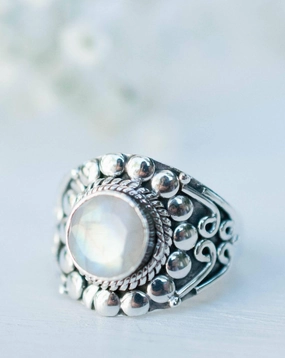 Moonstone Ring ~ Sterling Silver 925 ~MR104A