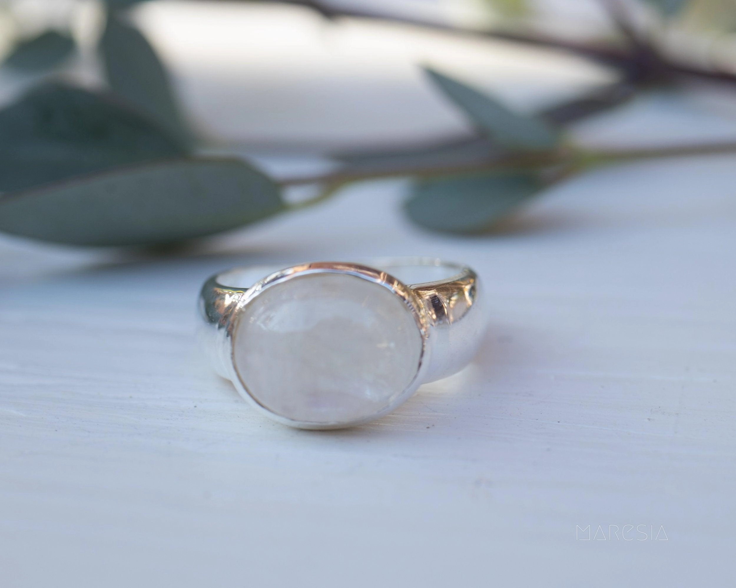 Moonstone Ring ~ Sterling Silver 925 ~MR156