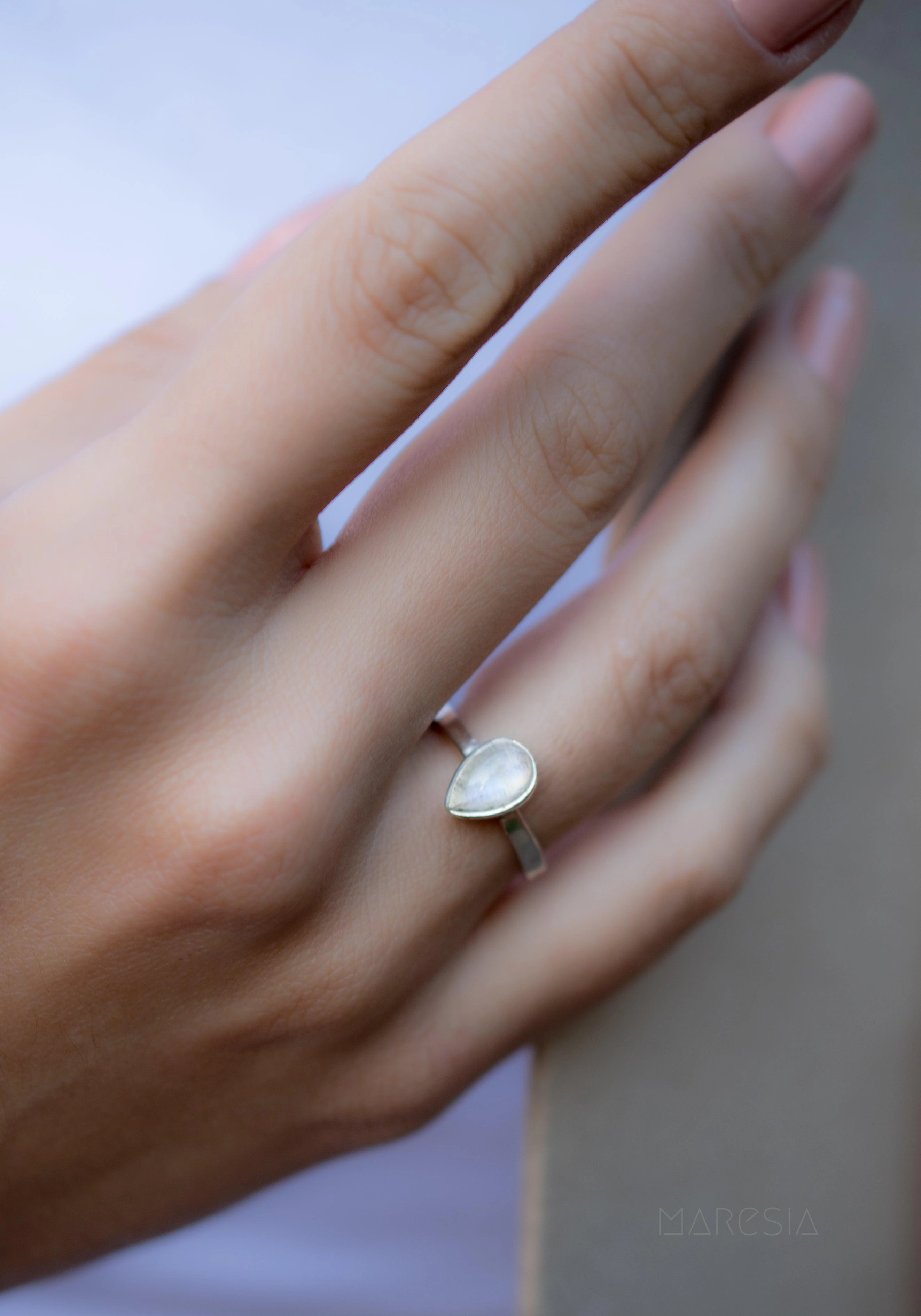 Moonstone Ring ~Sterling Silver 925 ~ MR206
