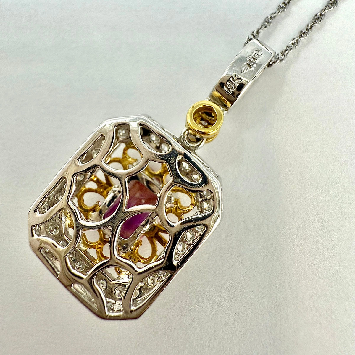 Morganite and Diamond Pendant Necklace