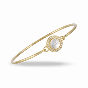 Mother-of-Pearl & Diamond Bangle