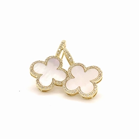 Mother of Pearl Clover Drop Earrings