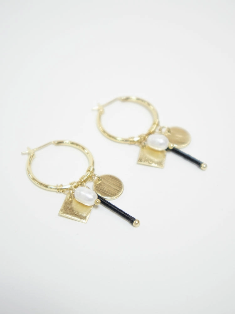 Multi Charm Hoop Earrings - Gold