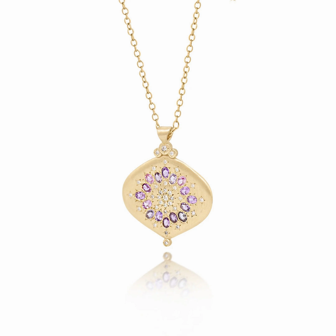 Multi-Color Sapphire Nectar Pendant Necklace