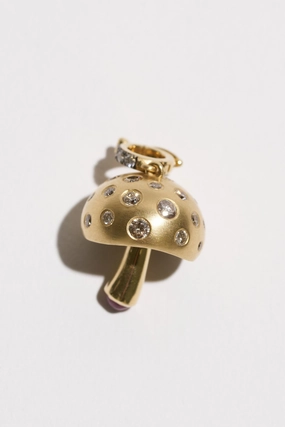 Mushroom Scattered Pendant, Yellow Gold