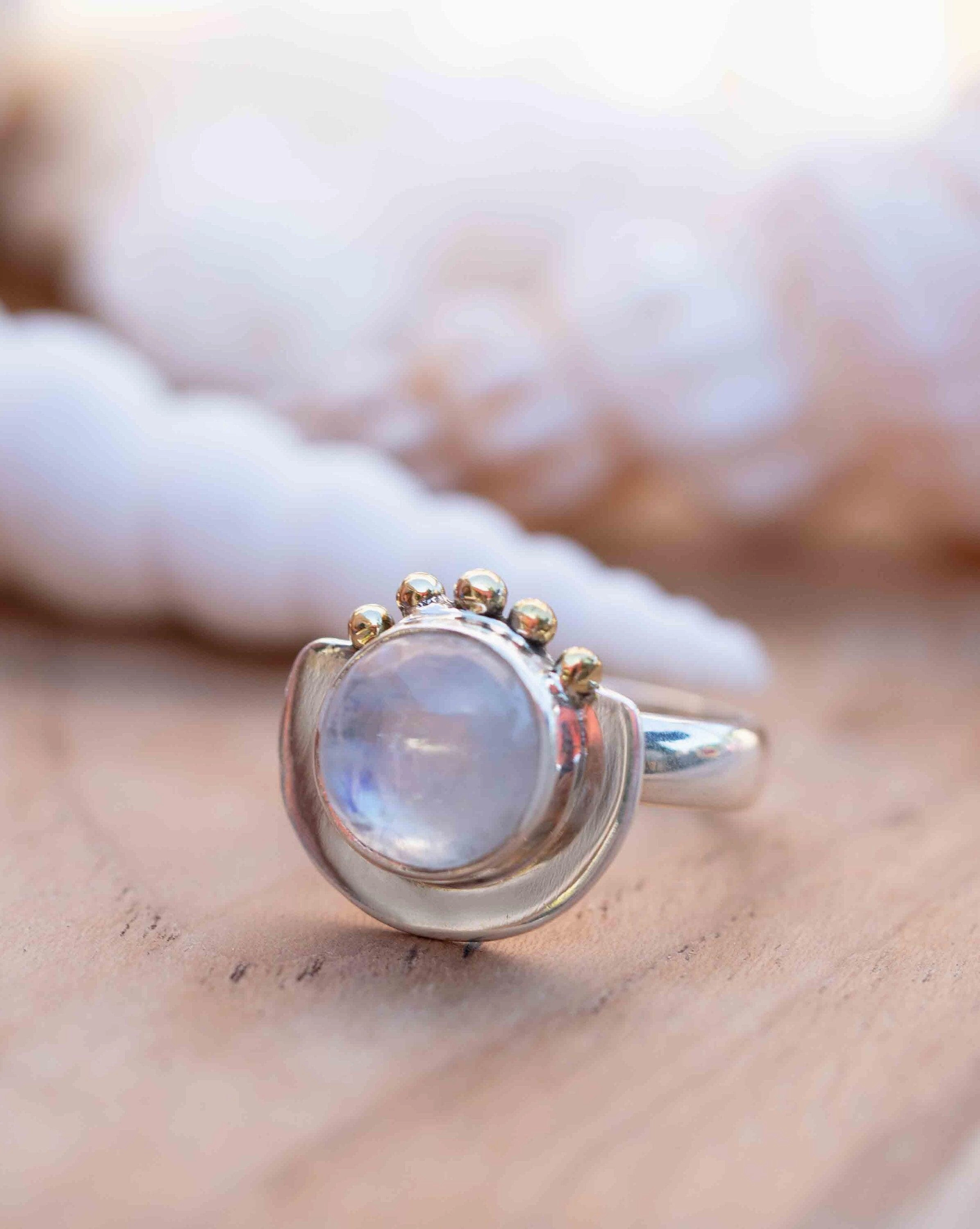 Nesta Moonstone Ring ~ Sterling Silver 925 and brass ~ MR280