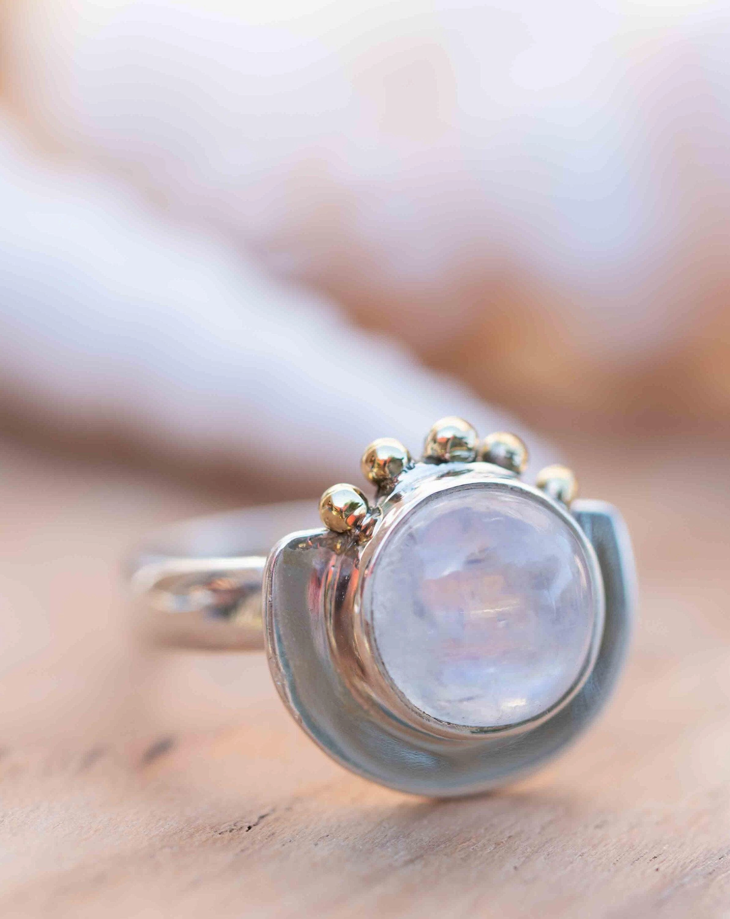 Nesta Moonstone Ring ~ Sterling Silver 925 and brass ~ MR280