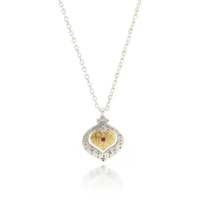Nested Heart Two-Toned Pendant Necklace