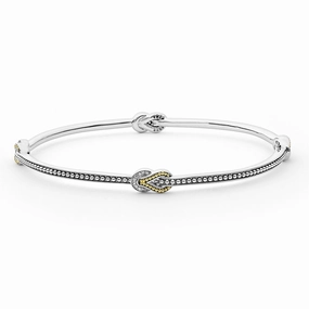 Newport Four Station Two-Tone Knot Diamond Bangle Bracelet