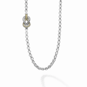 Newport Four Station Two-Tone Knot Necklace