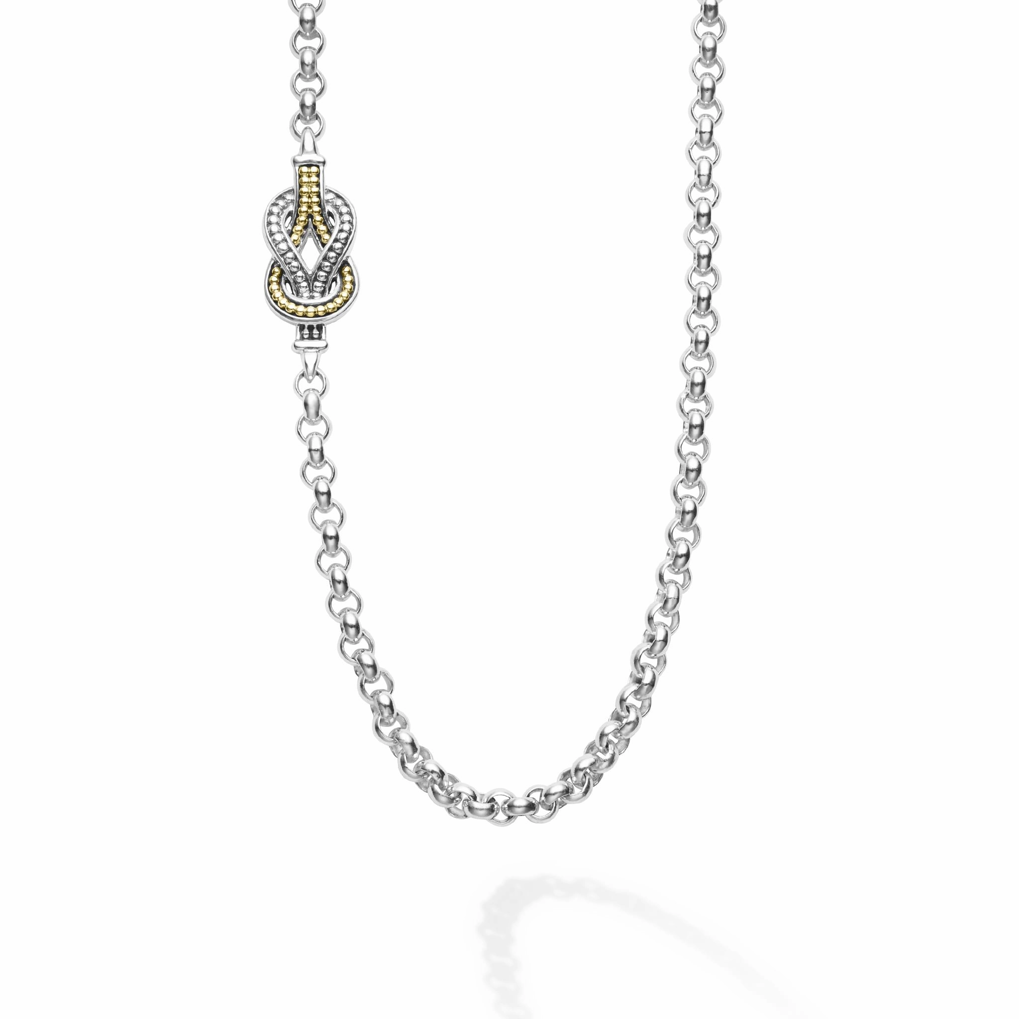 Newport Four Station Two-Tone Knot Necklace