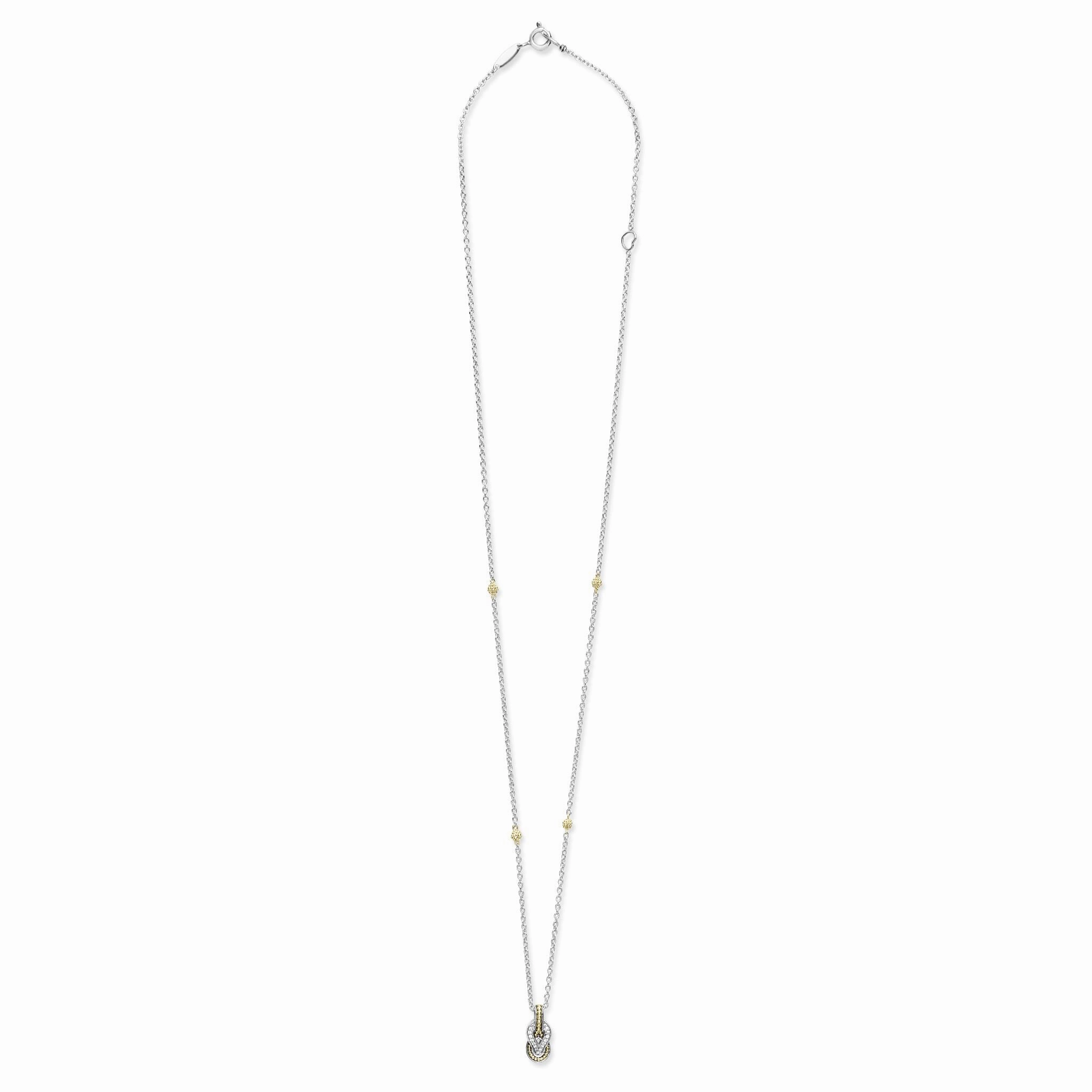 Newport Petite Two-Tone Knot Diamond Pendant Necklace