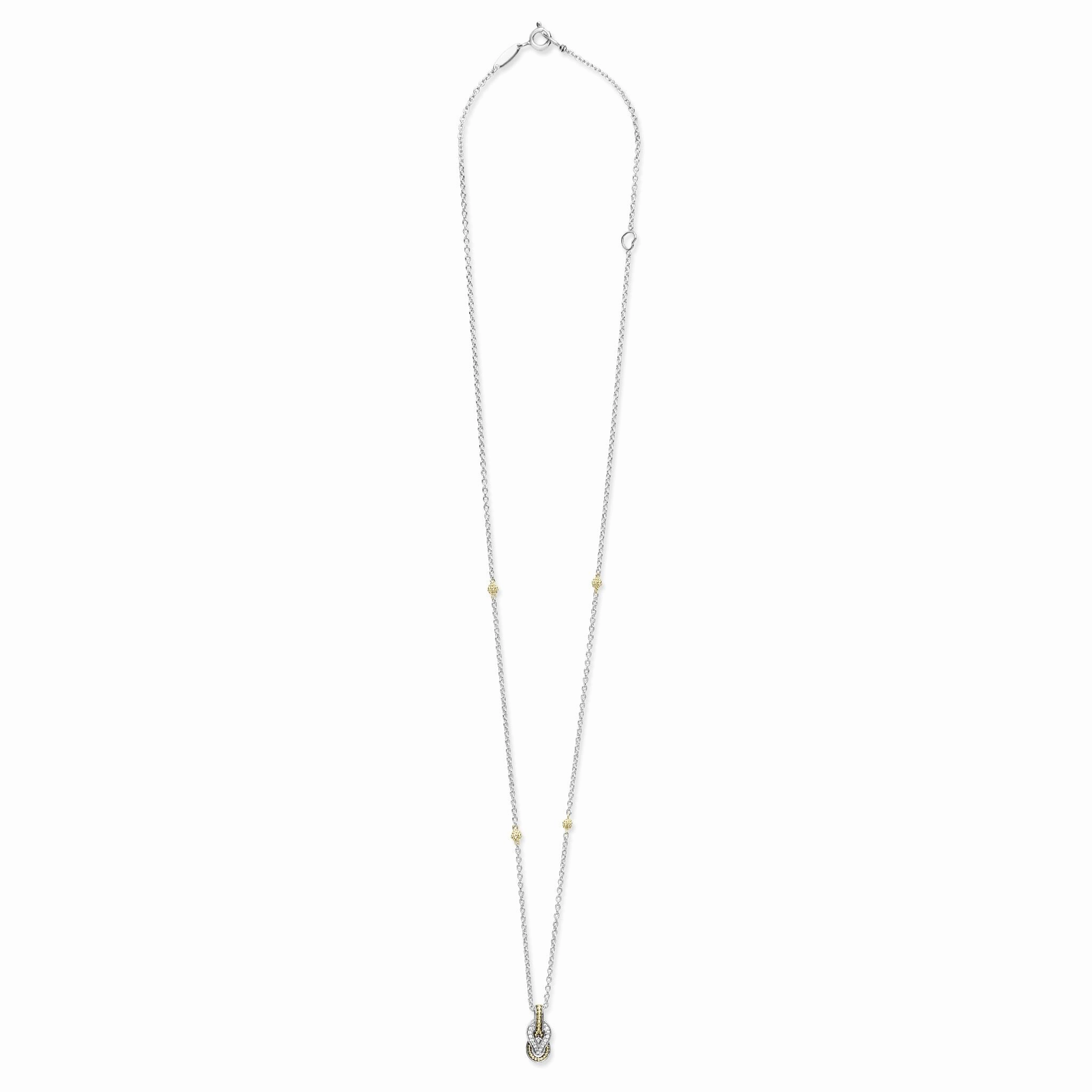Newport Petite Two-Tone Knot Diamond Pendant Necklace