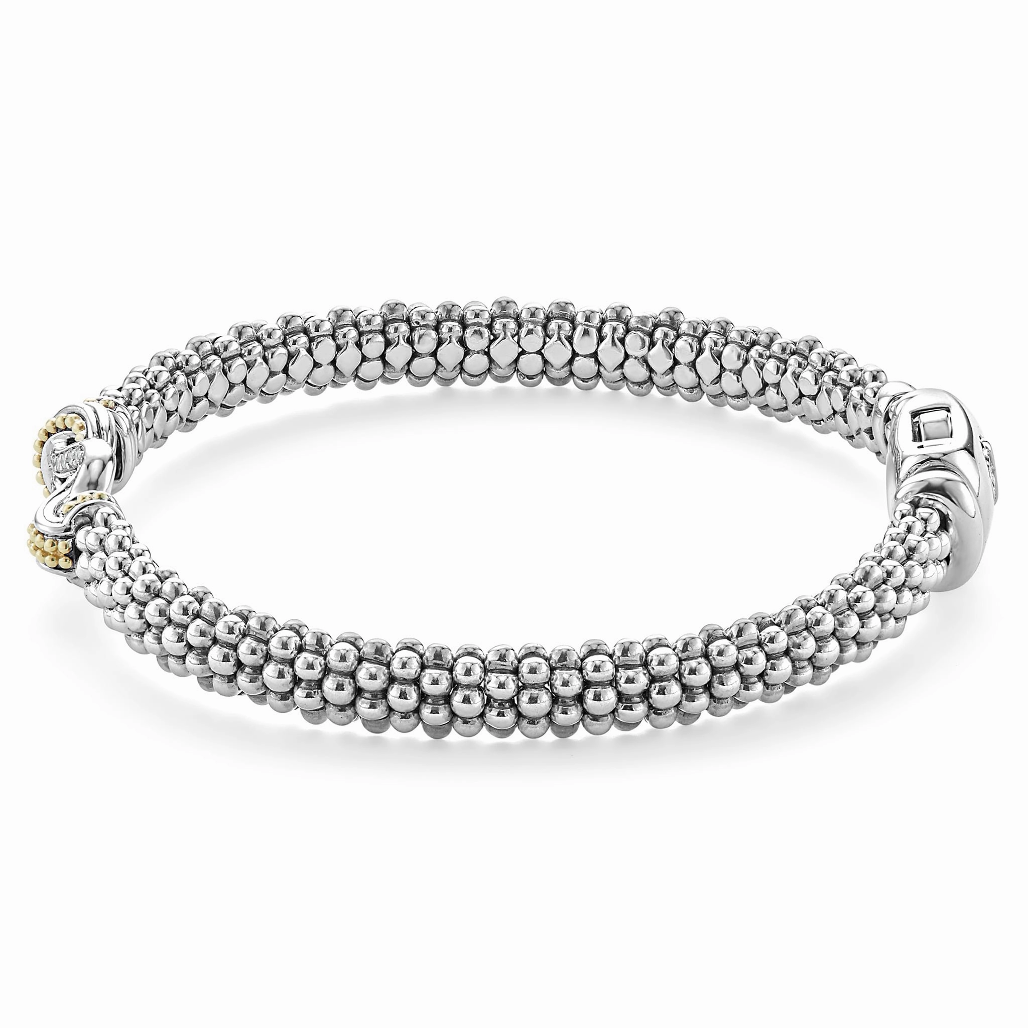 Newport Two-Tone Knot Caviar Diamond Bracelet | 6mm