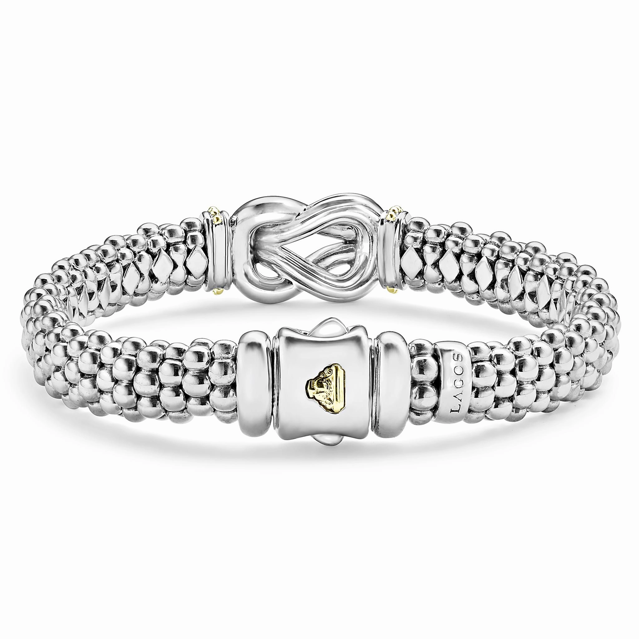 Newport Two-Tone Knot Caviar Diamond Bracelet | 9mm