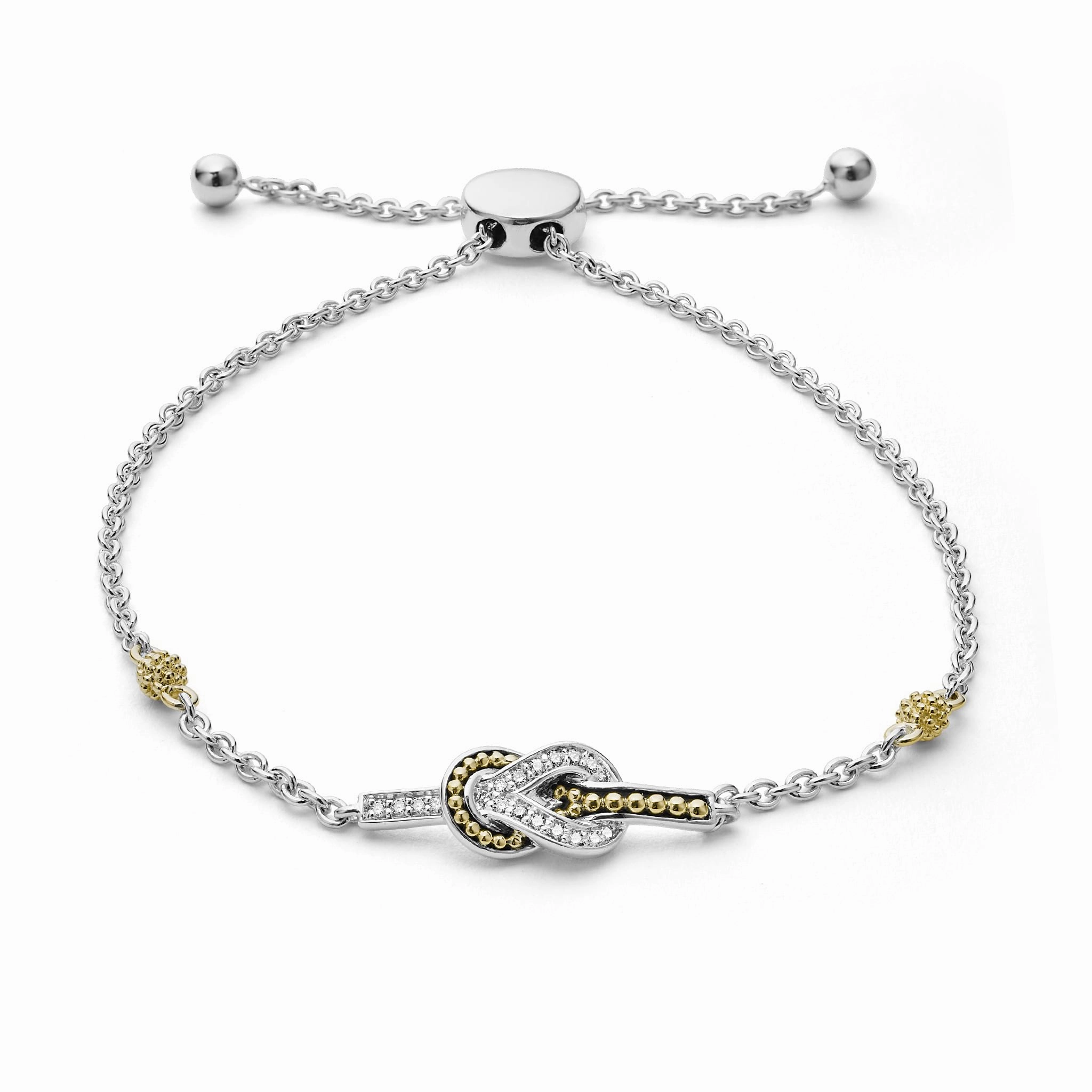 Newport Two-Tone Knot Diamond Bolo Bracelet