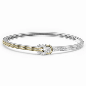 Newport Two-Tone Knot Diamond Cuff Bracelet