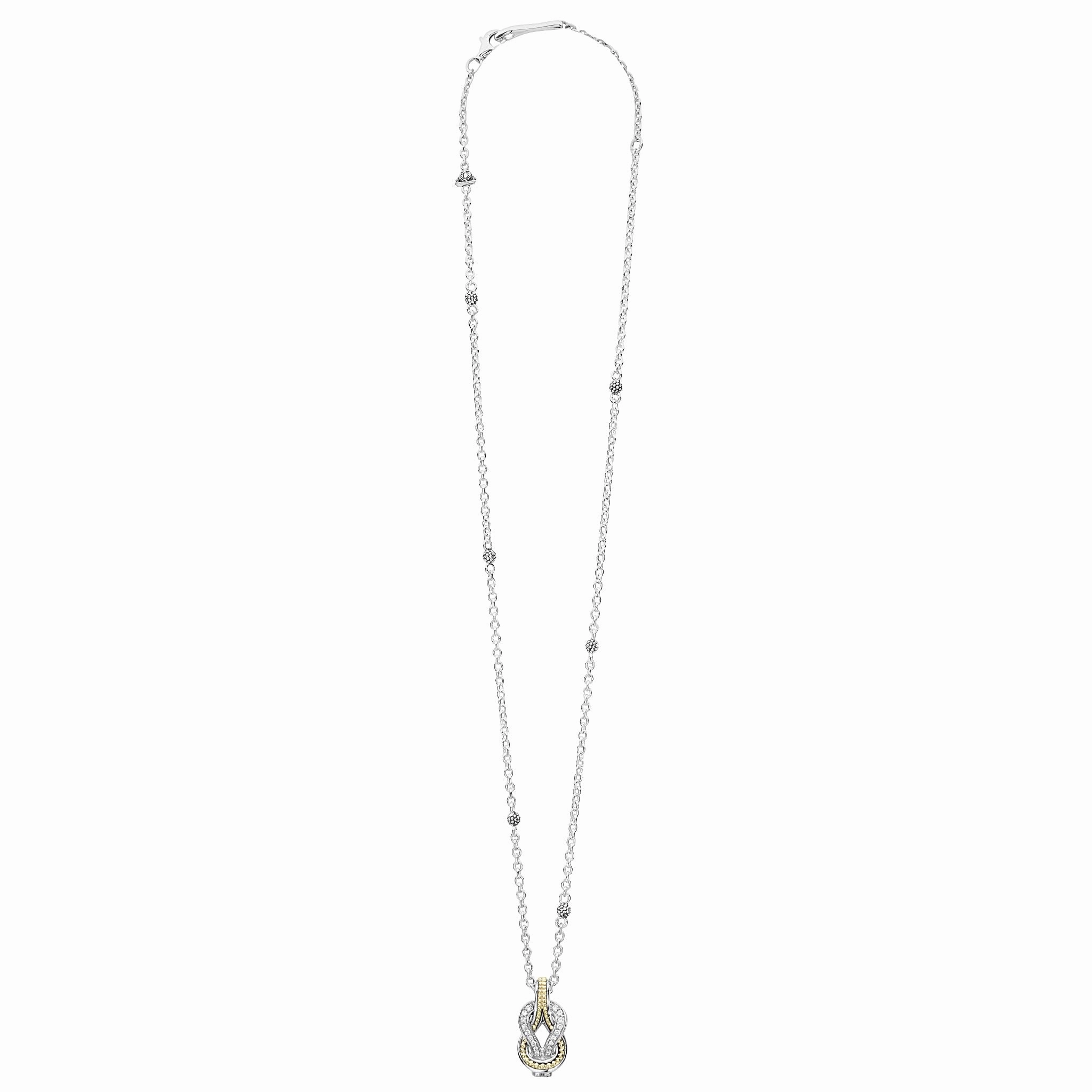 Newport Two-Tone Knot Diamond Pendant Necklace