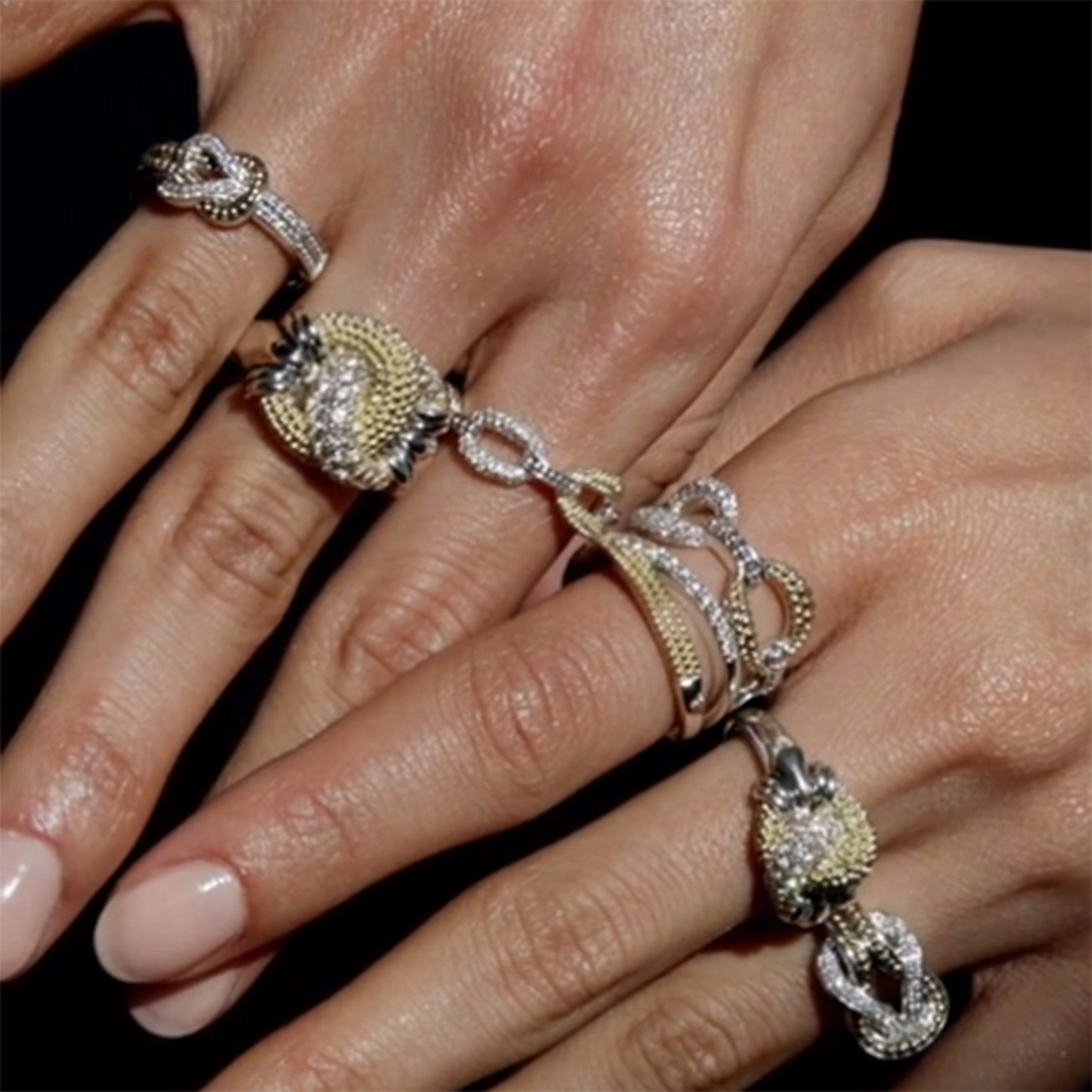 Newport Two-Tone Knot Diamond Ring