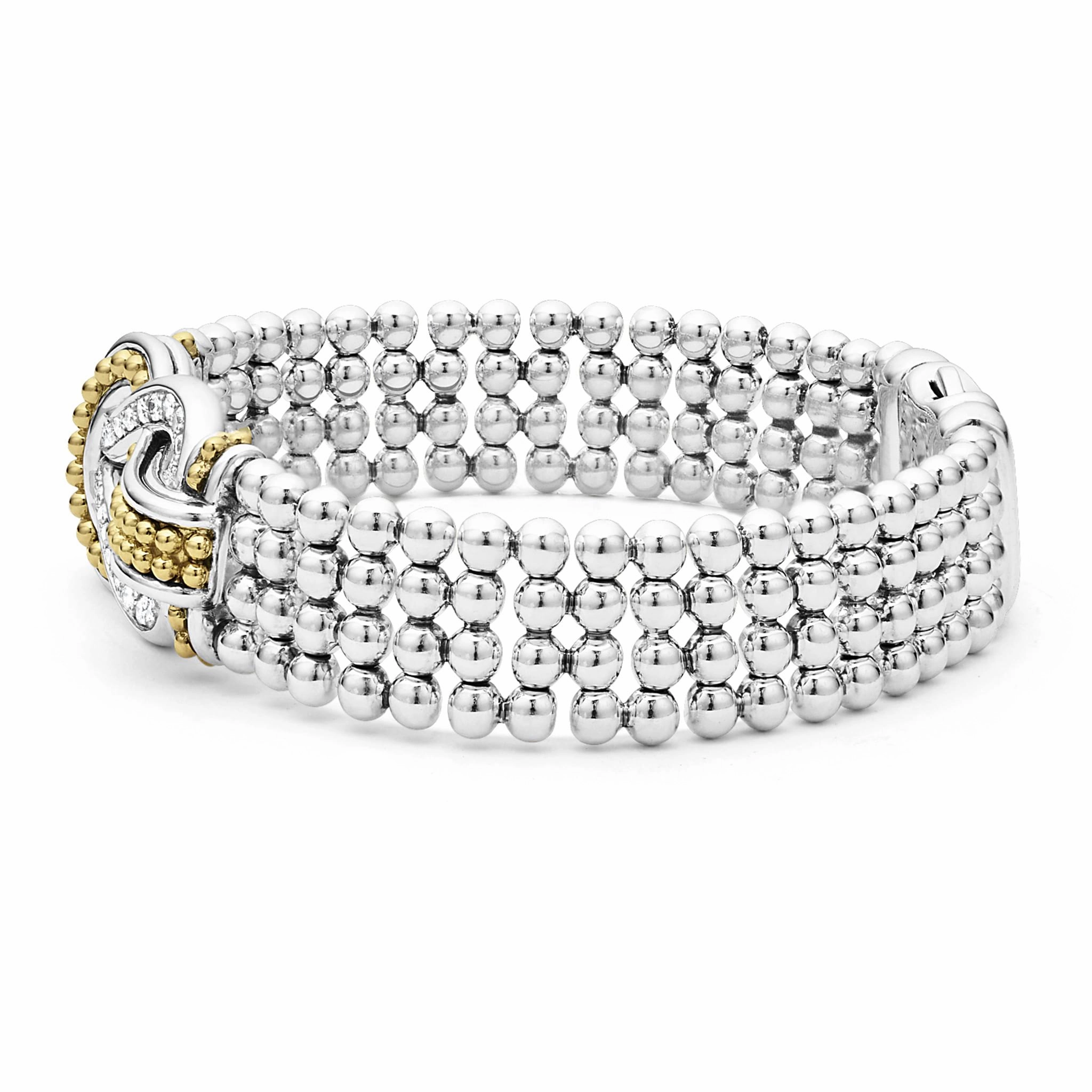 Newport Two-Tone Knot Diamond Statement Bracelet
