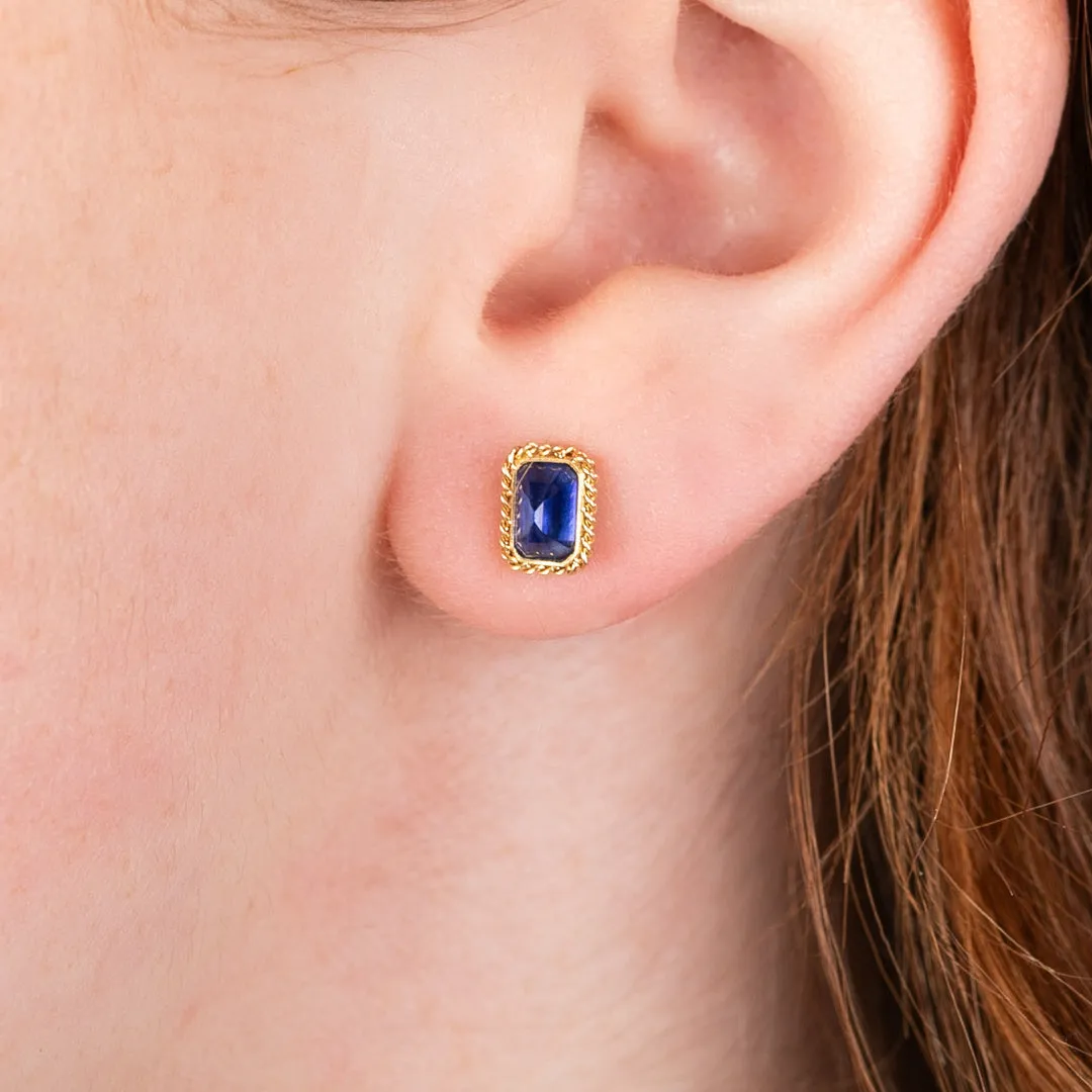 Nigerian Sapphire Stud Earrings