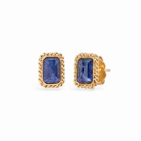 Nigerian Sapphire Stud Earrings