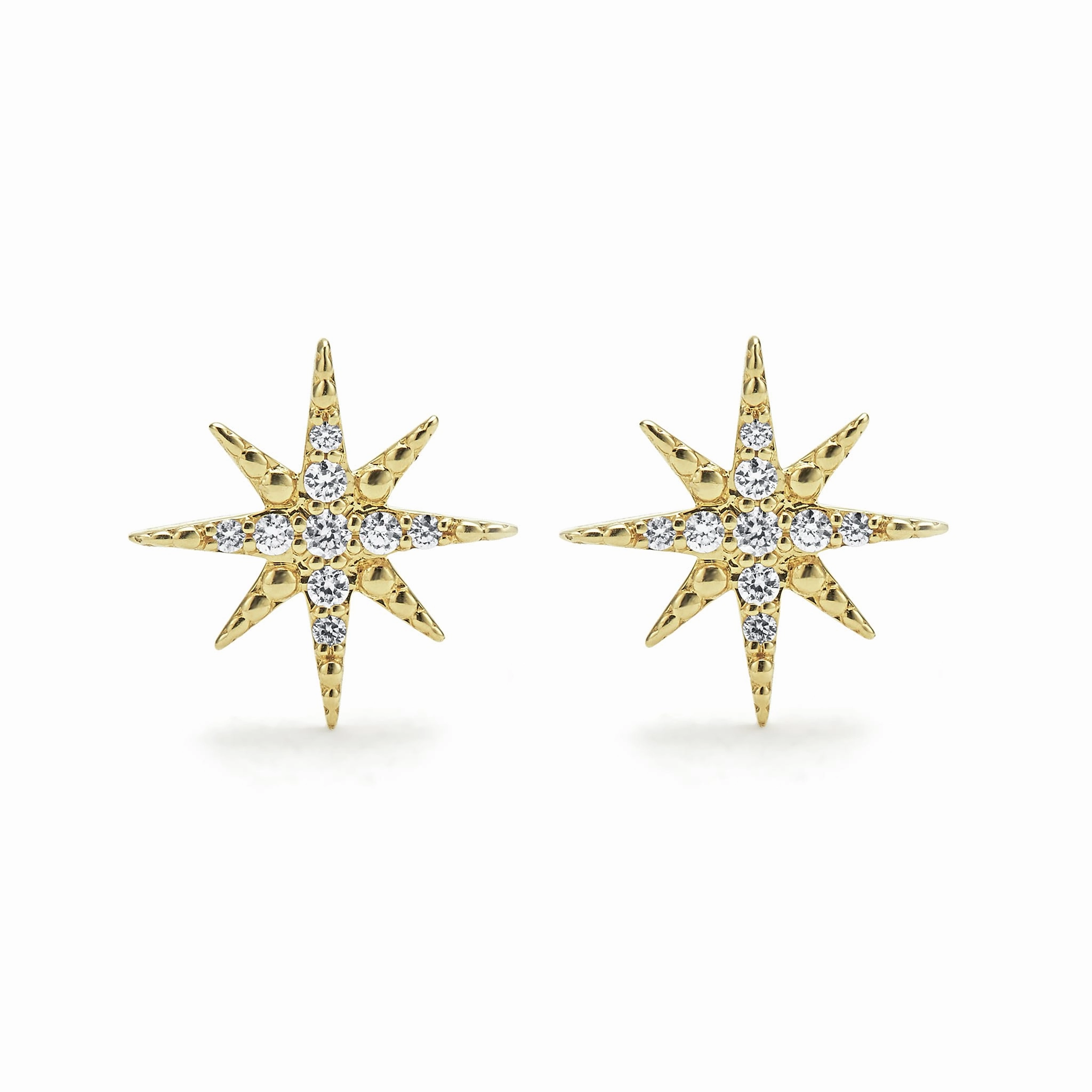North Star 18K Gold Diamond Stud Earrings