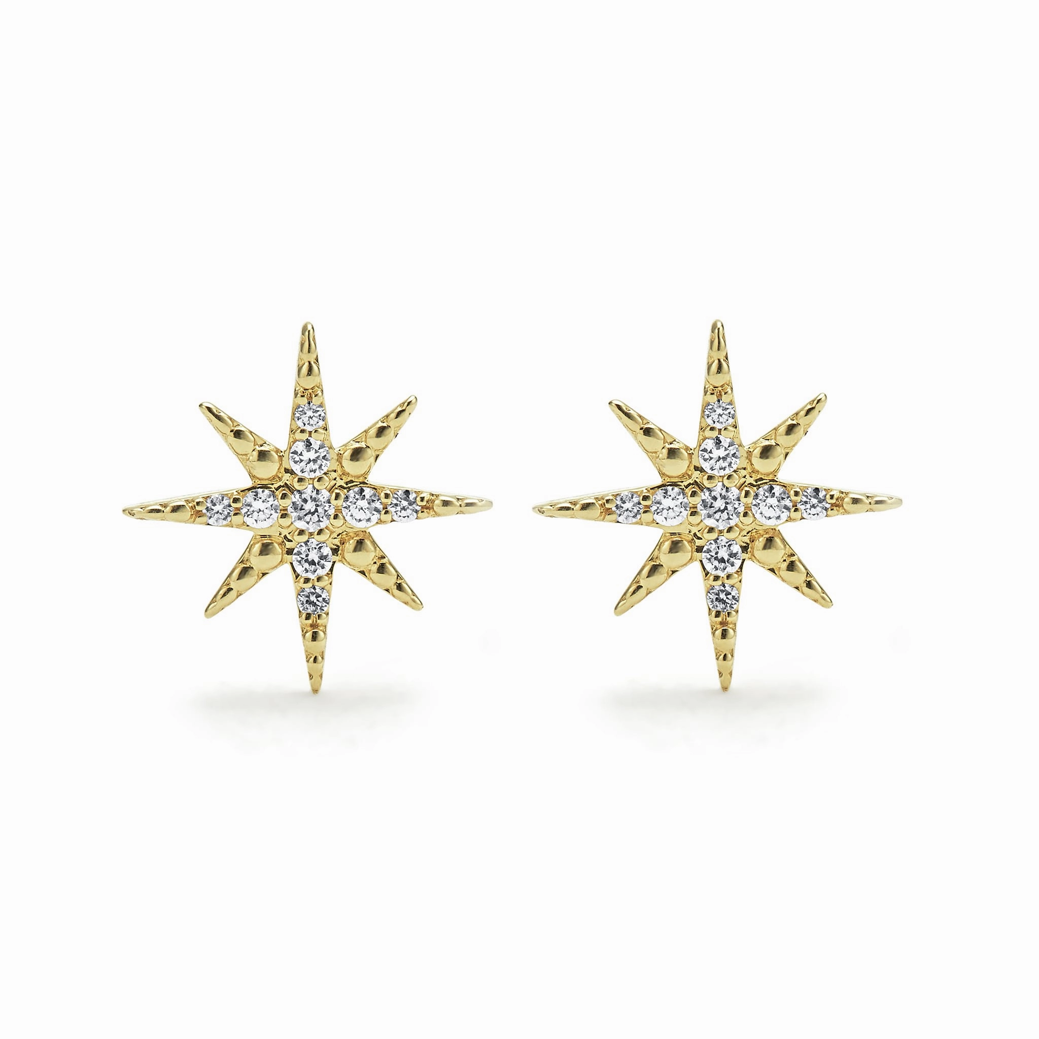 North Star 18K Gold Diamond Stud Earrings