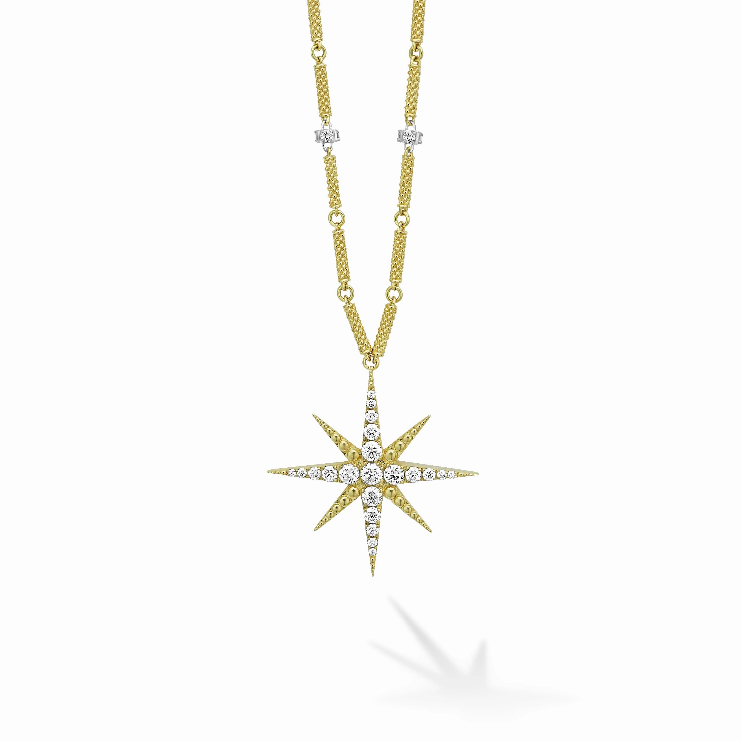 North Star 18K Gold Statement Diamond Pendant Necklace
