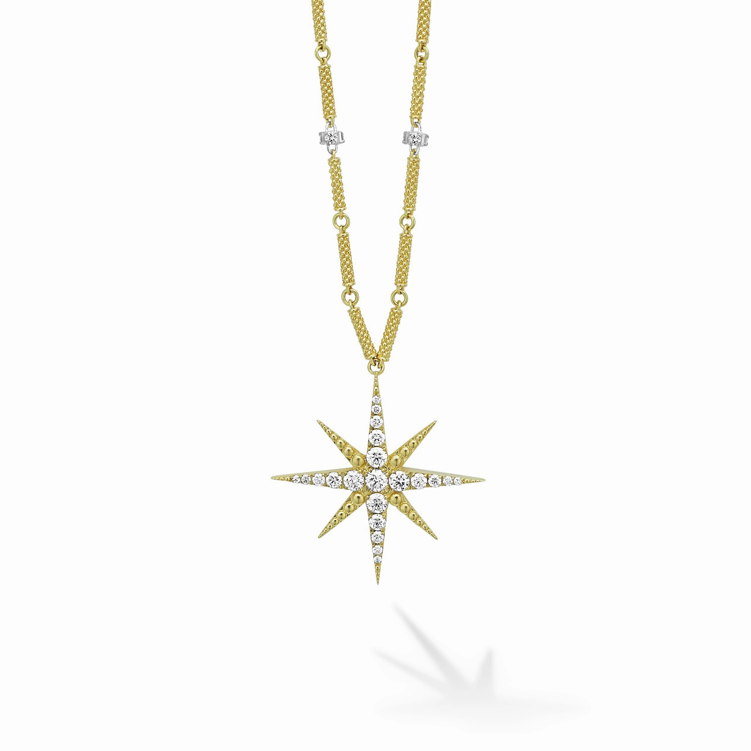 North Star 18K Gold Statement Diamond Pendant Necklace