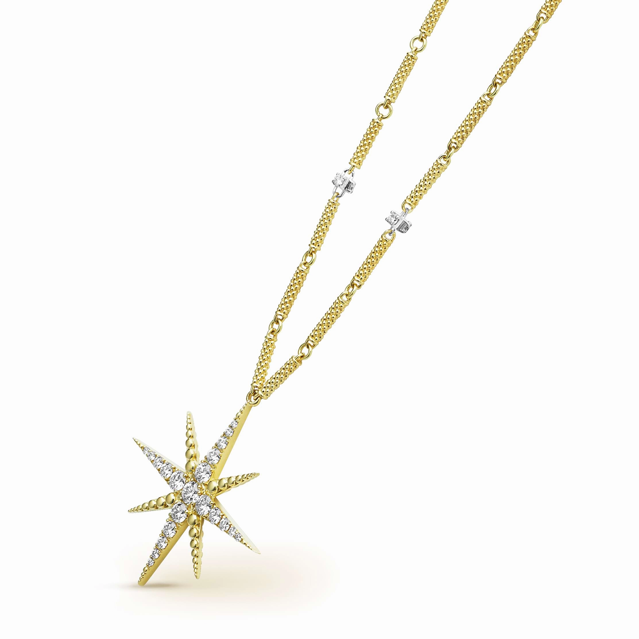 North Star 18K Gold Statement Diamond Pendant Necklace