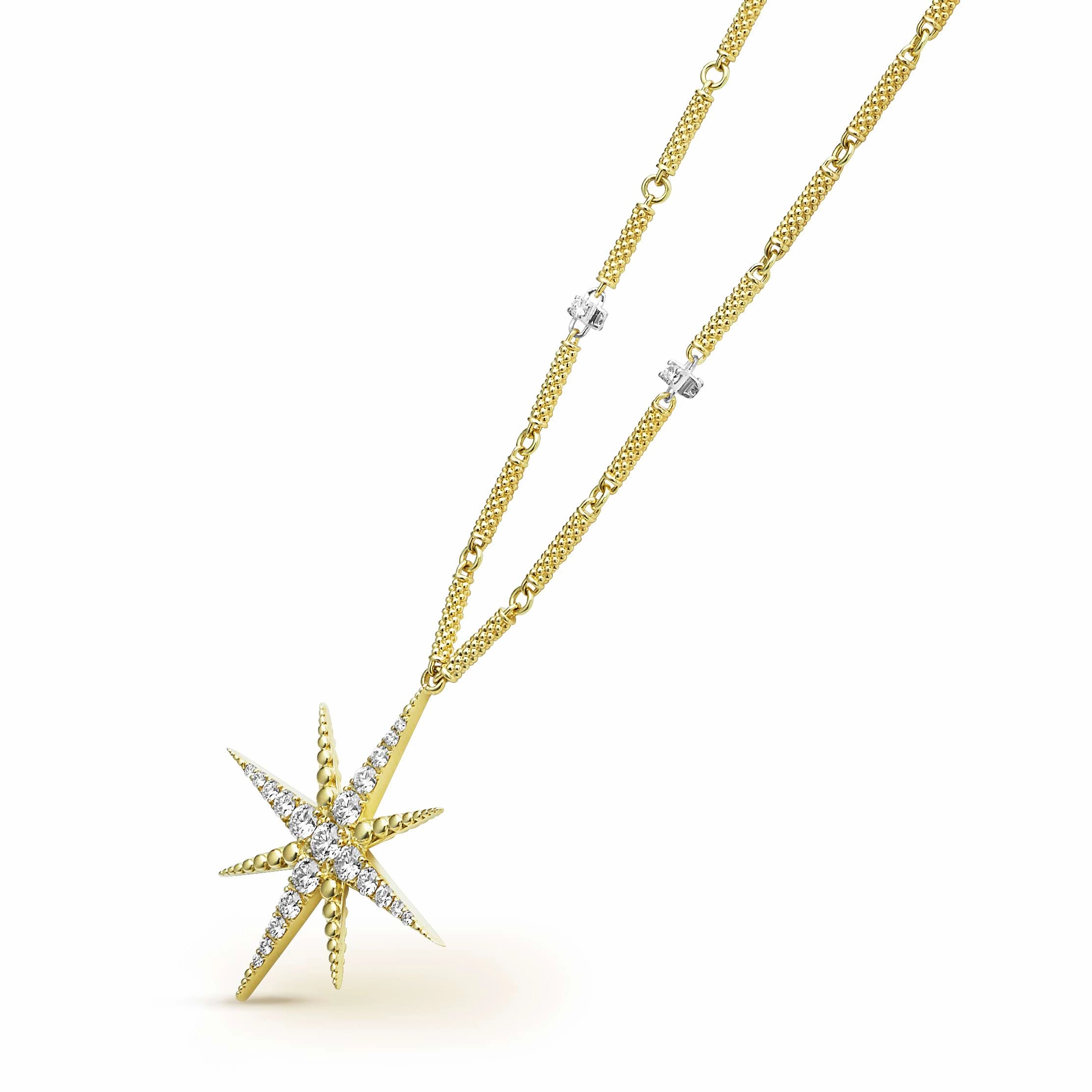 North Star 18K Gold Statement Diamond Pendant Necklace