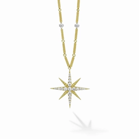 North Star 18K Gold Statement Diamond Pendant Necklace