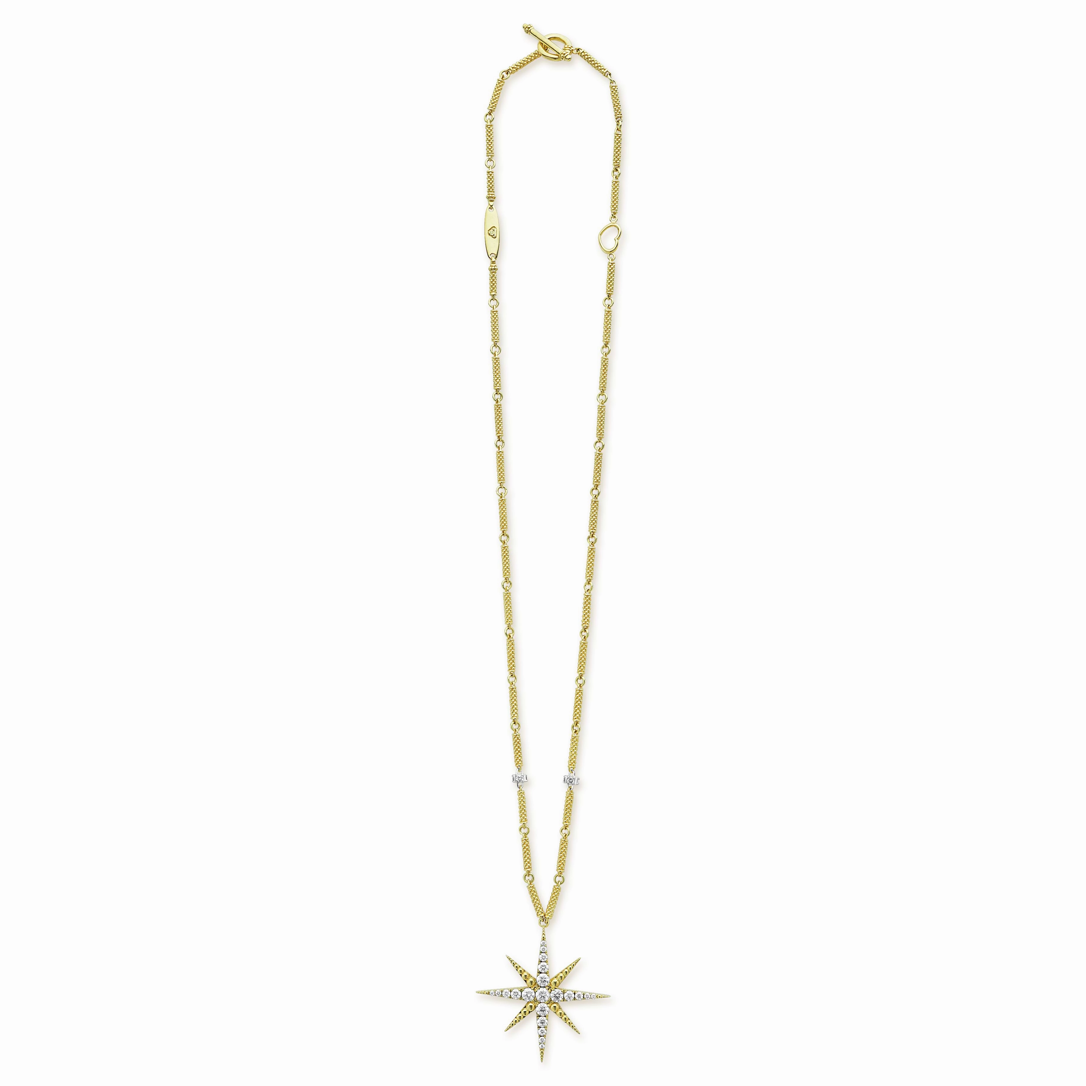 North Star 18K Gold Statement Diamond Pendant Necklace