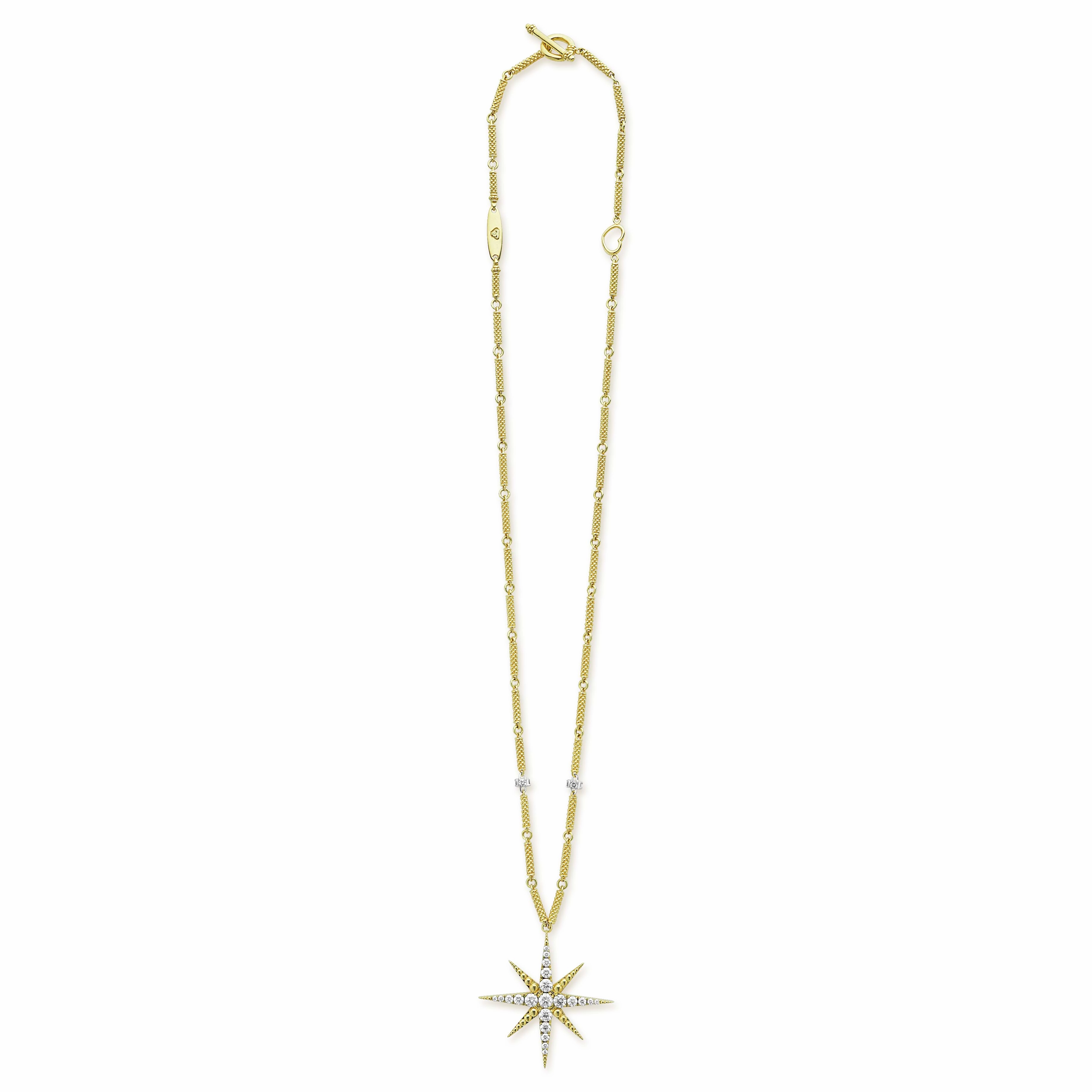 North Star 18K Gold Statement Diamond Pendant Necklace