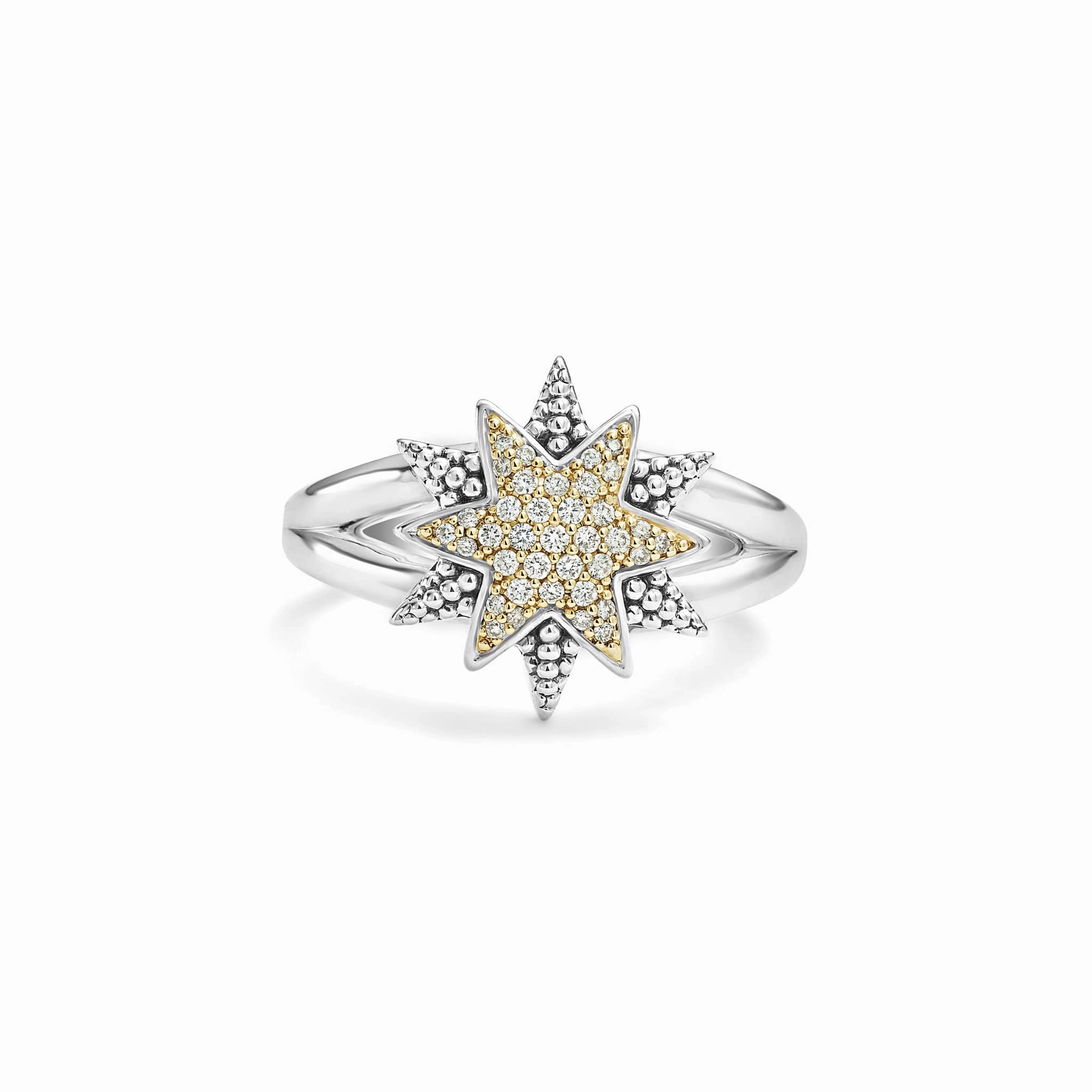 North Star Two-Tone Star Diamond Ring