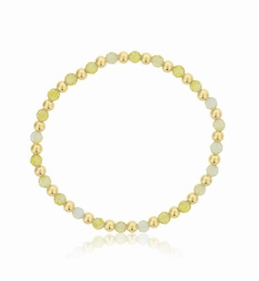 November Birthstone Bracelet: 4mm Faceted Citrine Bracelet With Alternating Yellow Gold Filled Beads