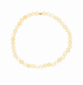 November Birthstone Bracelet: 4mm Faceted Citrine Bracelet With Gold Filled Finishing Bead