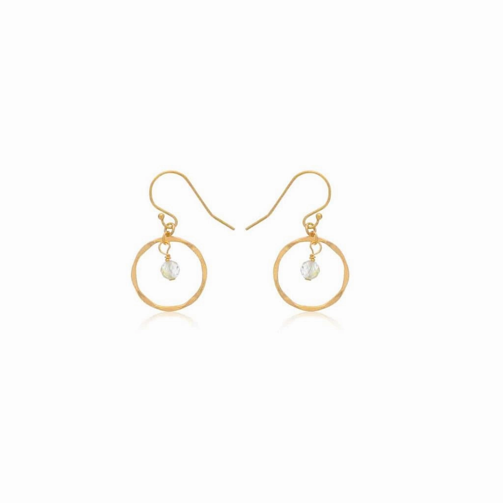 November Birthstone Earrings: Gold Filled Circle Earrings With Citrine Beads