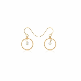 November Birthstone Earrings: Gold Filled Circle Earrings With Citrine Beads