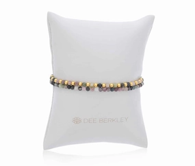 October Birthstone Bracelet Stack: Gold Filled Beads, Tourmalin Bracelet Stack