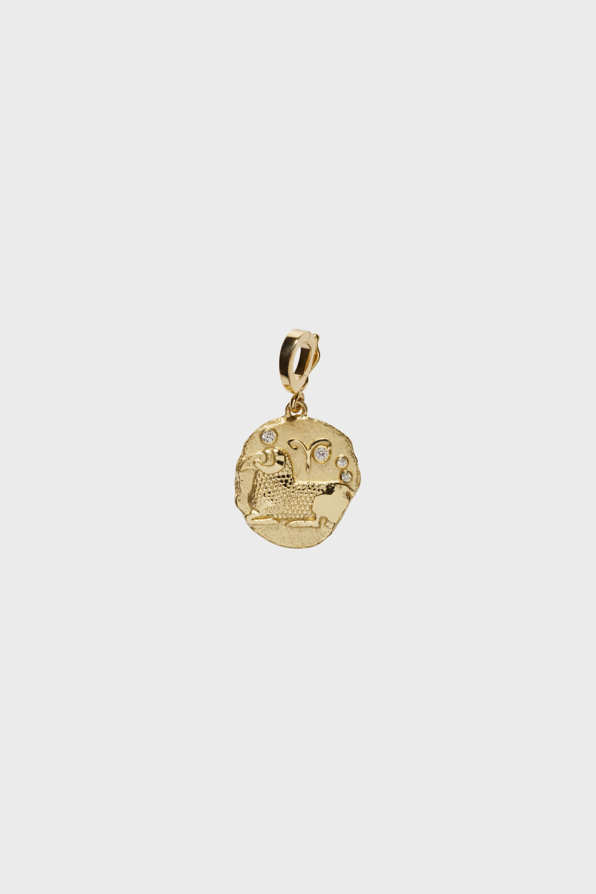 Of The Stars Aries Small Coin Charm, Yellow Gold